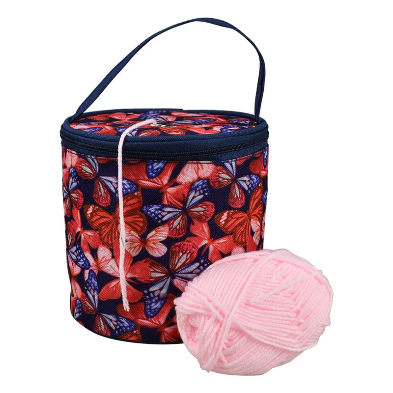 Вязальная пряжа круглая связанная крючком сумка спицы Пряжа сумка-Органайзер DIY ремесло шерстяная корзина для хранения швейные инструменты аксессуары сумка