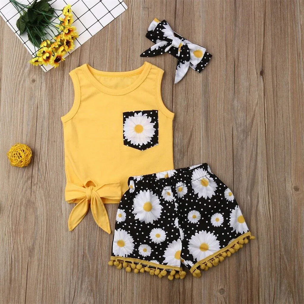 

KLV Fashion toddler baby Cotton Sleeveless O-Neck clothes set Roupas para crianças de 6 meses a 3 anos#y20