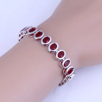 

Love Monologue Lady Best Gift ! Red Imitation Garnet Bracelets Chain Length 20.5CM B0068 Free Jewelry Bag
