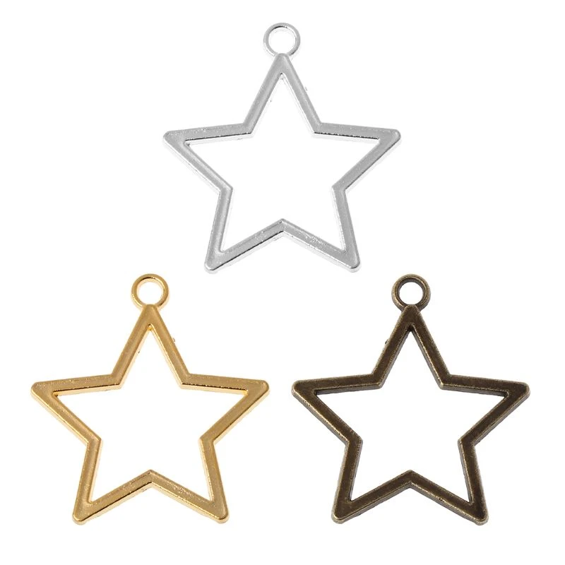 10pcs Star Open Bezel Setting Metal Frame Resin Jewelry Making Pendant Blank Qo 10pcs Star Open Bezel Setting Metal Frame Resin Jewelry Making Pendant Blank Qo