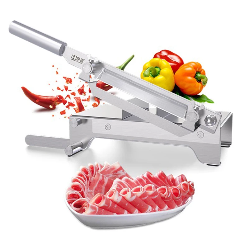 

Manually Slicer Meat Cutting Machine Hay Cutter Adjustable Thickness Beef and Mutton Rolls Medicinal Herbs Uniform Non-slip
