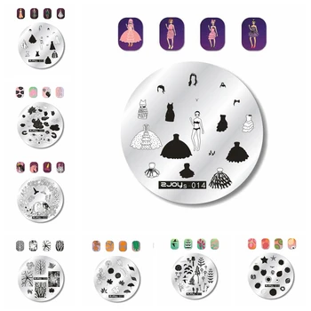 

NEW ZJOYs 001-016 Nail Stamping Plate 5.6cm Round Image Templates Plate Flower Nail Art Stamping Plate Image Transfer Plate 1pc