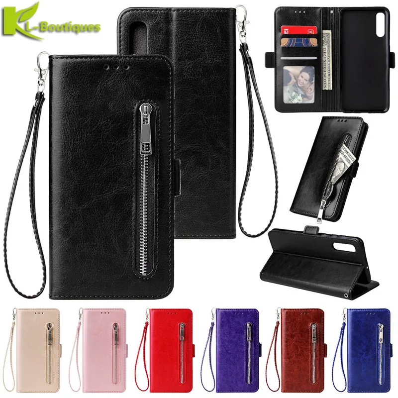 

For Samsung A50 Case on for Coque Samsung Galaxy A50 A70 A40 A30 A20 A10 M20 M30 Cover Classic Zipper Wallet Leather Phone Cases