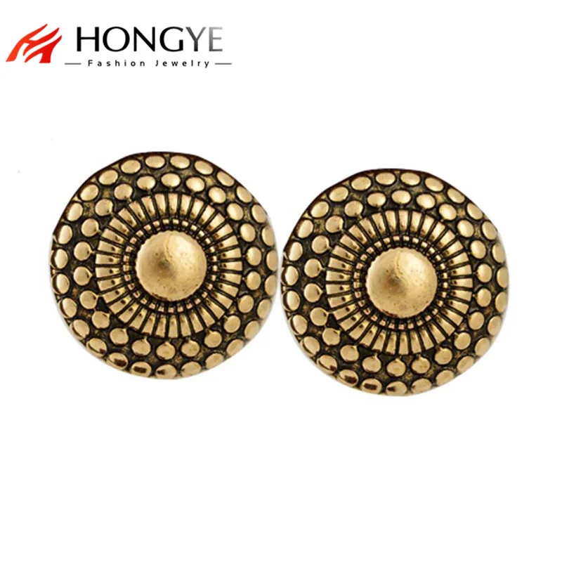 

Free Shipping New Fashion Women Ethnic Vintage Antique Copper Charms Clip Earrings Statement Jewelry
