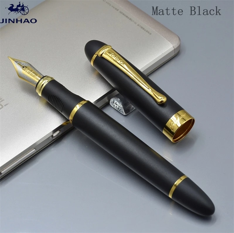 JINHAO X450 класса люкс 0,5 или 1,0 мм наконечник Металл Китайская каллиграфия перьевая ручка, канцелярские принадлежности для офиса, школьные принадлежности, бренд ручек молочного цвета