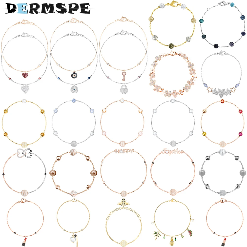 

DERMSPE SWA REMIX COLLECTION Invisible Magnetic Button Romantic Letter Bracelet Female Simple Design Fashion Jewelry