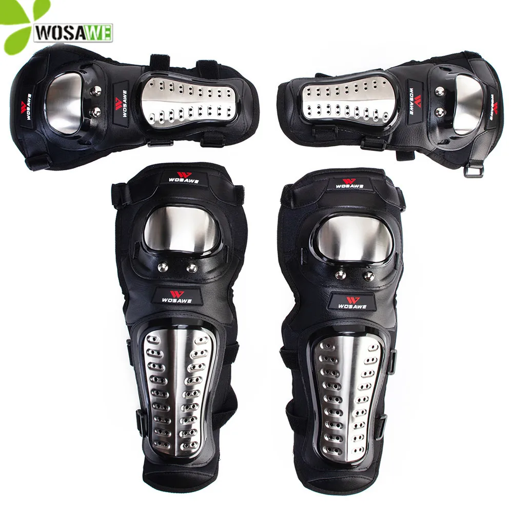 Kopen WOSAWE Rvs Knie Pads Protector Set Ondersteuning Sport Artritis Guard Kit Snowboard Kneepad Hockey Motorfiets Bescherming
