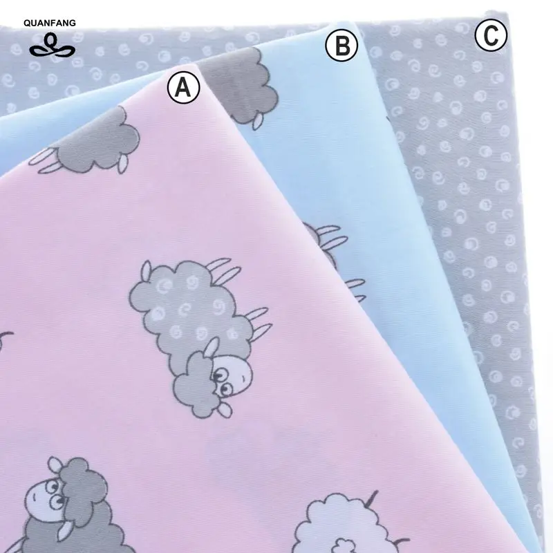 

QUANANG Sheep series Printed Twill Cotton Fabric Patchwork For DIY Sewing Quilt Scrapbooking Tissue Pattern Needlework Material