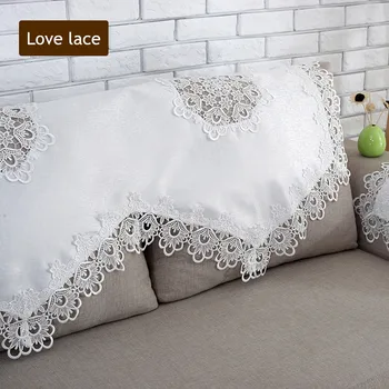 

White Sofa Cover Lace Sofa Back Towel Armrest Towel Embroidered Sofa Backrest Towel Modern Household Lace Sofa Cover