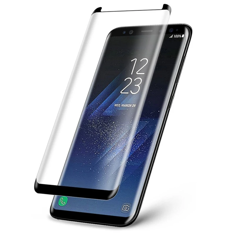 Чехол дружественный 3D изогнутое 9H закаленное стекло для Samsung Galaxy S8 S9 Plus + Note 8 9