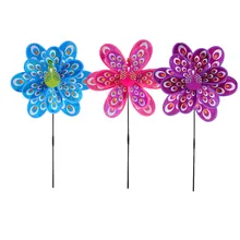 Горячая 1 шт. двойной слой Павлин лазер блестки ветряная мельница красочный ветер Спиннер дети игрушки случайные цвета