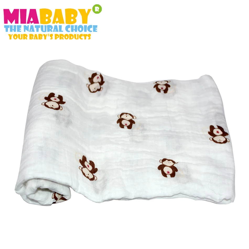 Miababy (9 шт./лот) 100% хлопок муслиновое детское пеленание супер мягкое вашего