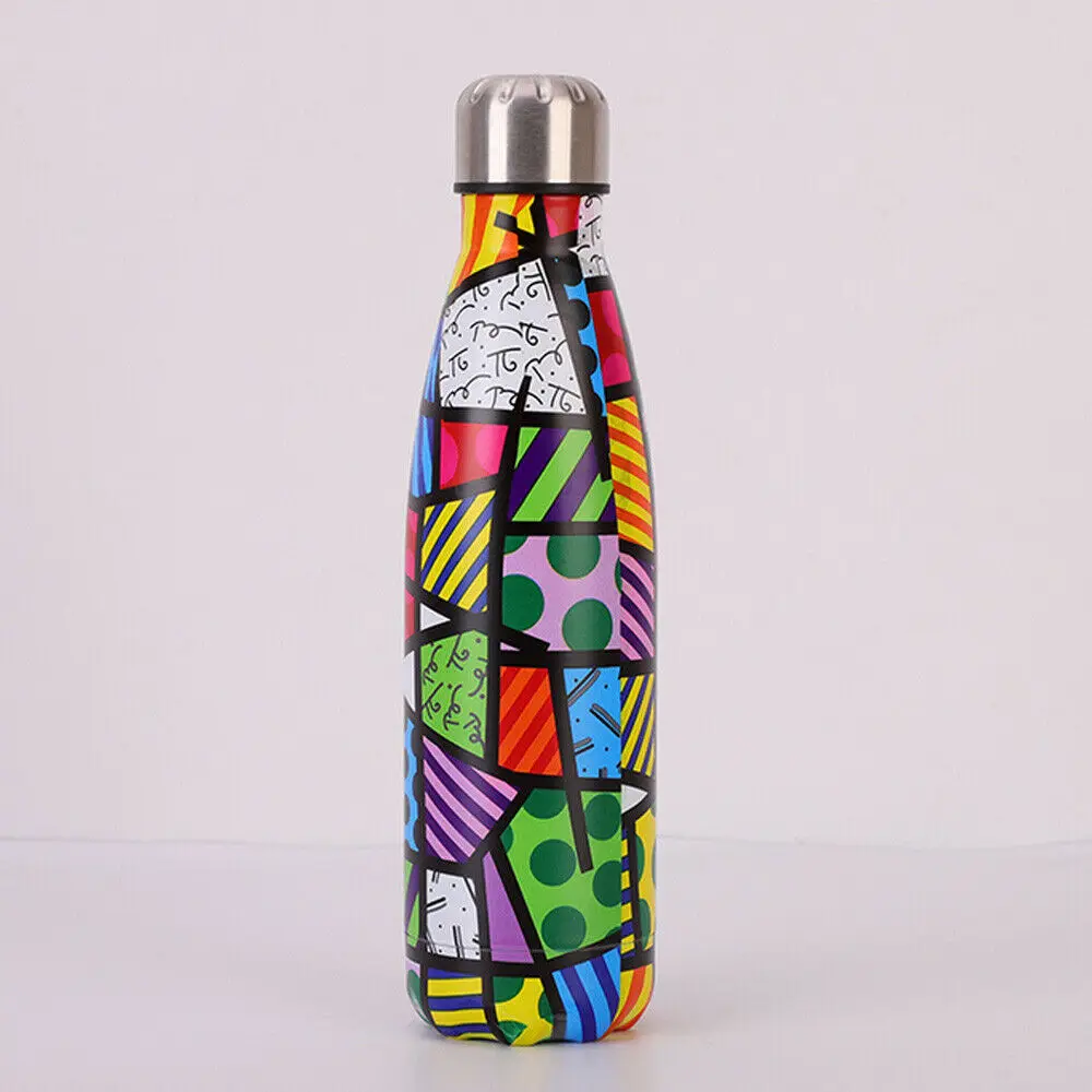 500 мл Спортивная Вакуумная бутылка для воды из нержавеющей стали фляги для спортзала напитки на открытом воздухе Кемпинг Туризм Велоспорт термофляга - Цвет: D