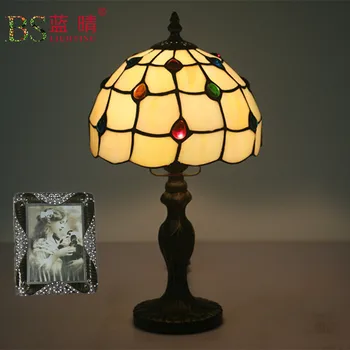 

Dragonfly Stained Glass Lampshade Tiffany Table Lamp Country Style Bedside Lamp E27 110-240V
