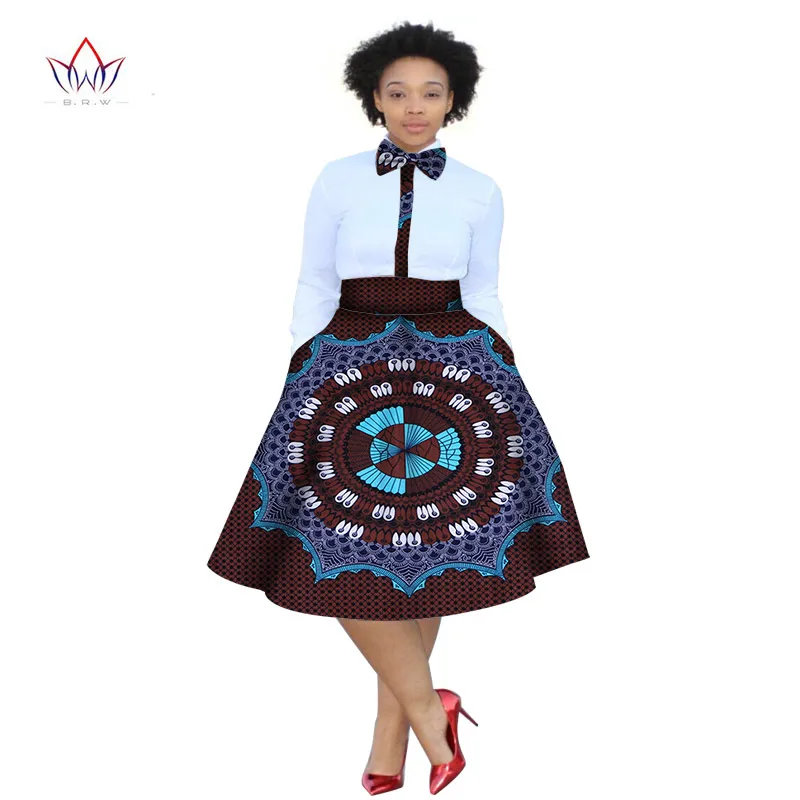  African skirt suit women Plus Size 2 Pieces African Print Skirt Set Bazin Rche Femme Africa long sl