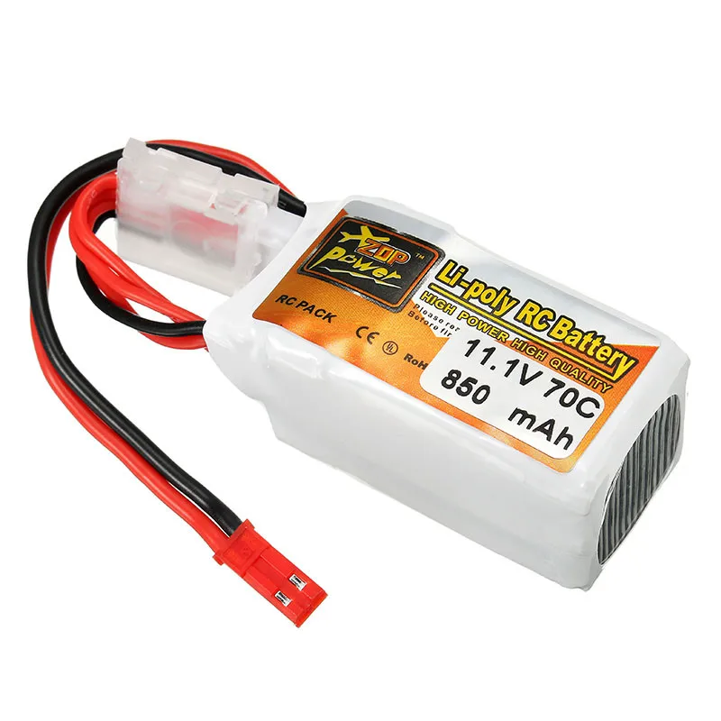 Аккумуляторная Lipo батарея ZOP power 11,1 В 850 мАч 70C 3 S Lipo батарея JST штекер