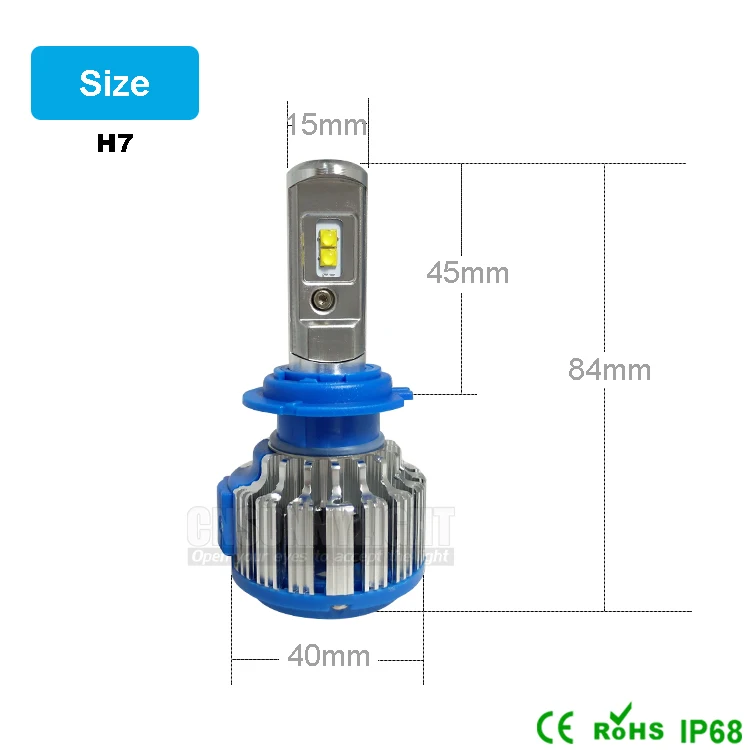 Тип СВЕТОДИОДА направленного света CNSUNNYLIGHT-Автомобильный светодиодный фары H7 H4 H1 H3 H11/H8 HB3/9005 HB4/9006 880 H13 9004 9007 7000LM яркий белый сменные светодиодные лампы