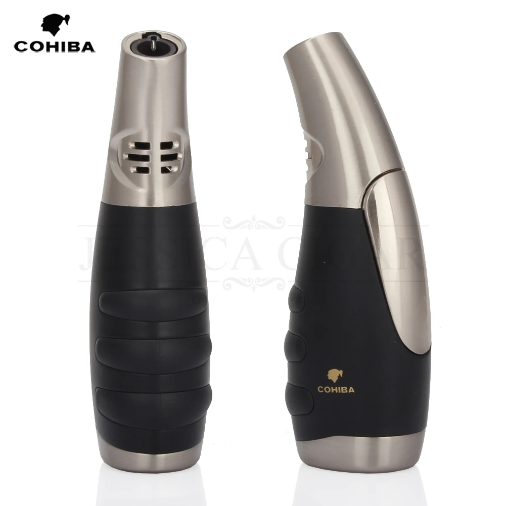 Одноструйная зажигалка с пламенем автоприкуриватель Бутановая Зажигалка COHIBA