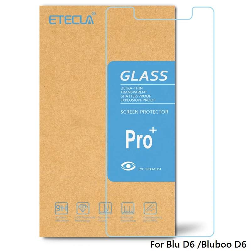 

2PCS For Blu D6 Tempered Glass Bluboo D6 Glass On For Blu D 6 Screen Protector Clear HD Protective 0.33mm Tempered Glass
