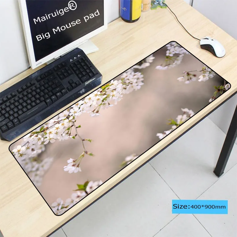 Игровой коврик для мыши Mairuige с розовым цветком большой скоростной ПК компьютера