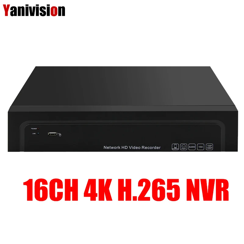 

H.265 16CH 4K 8MP 25CH 5MP NVR 4K Output Security Network Video Recorder Full HD ONVIF Alarm Audio 4K NVR Motion detection ONVIF
