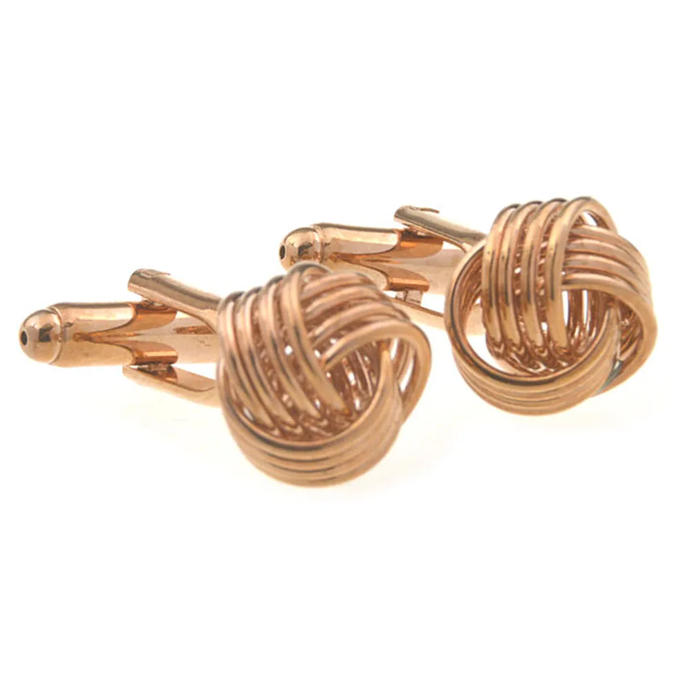 Rose Gold Cufflinks Knot Mens Shirt Cufflink Funny Wedding Groom Gift
