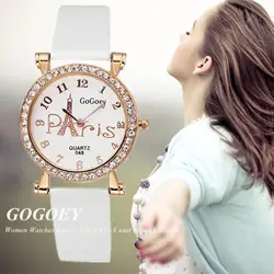 Для женщин наручные Gogoey Новый моды в Париже тонкий кварцевые часы женский элегантное платье часы Relogio Feminino Montre Mujer Часы