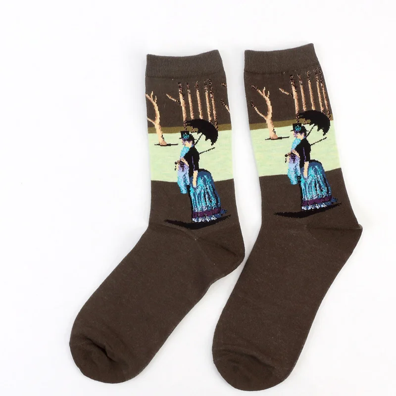Autumn Winter Retro Van Gogh Art-Inspired Women's Socks
