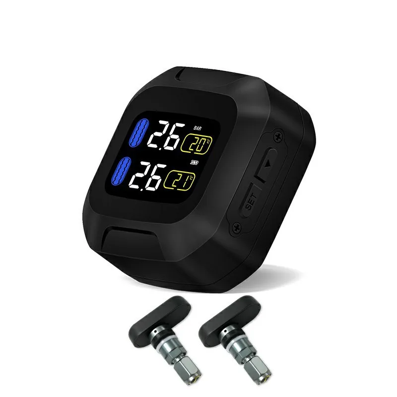 

M3 Waterproof Motorcycle Real Time Tire Pressure Monitoring System TPMS Wireless LCD Display Internal or External TH/WI Sensors