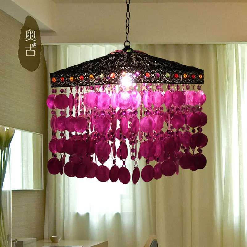 

Bohemia shell chandelier dining room hallway bedroom single-head study of creative restaurant chandelier D-23