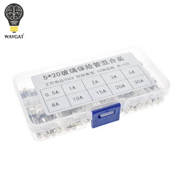 

WAVGAT 100PCS Set 5x20mm Quick Blow Glass Tube Fuse Assorted Kits,Fast-blow Glass Fuses 5A 10A 15A 250V 0.2A - 20A