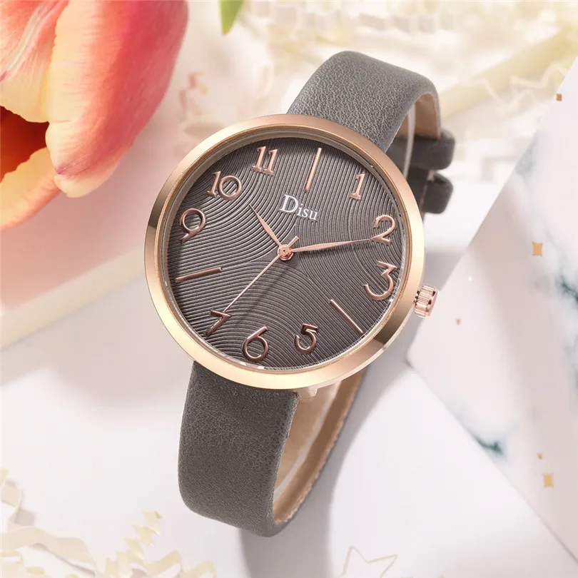 Luxury Fashion Lady Leather Belt Watch Creative Number Analog Quartz Watch Women Watches Bracelet Watch Ladied #4m19 (14)
