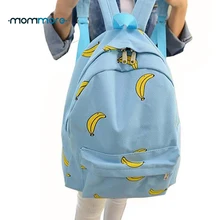 mom more Cute Girl Banana Pattern Women Backpacks Travel Pratical School Bags Unique Fashion Canvas Backpack