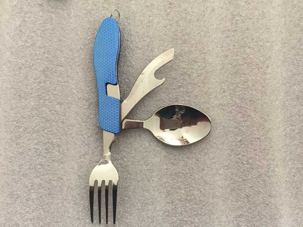 Outdoor camping Multi function Spoon Fork knife tableware portable