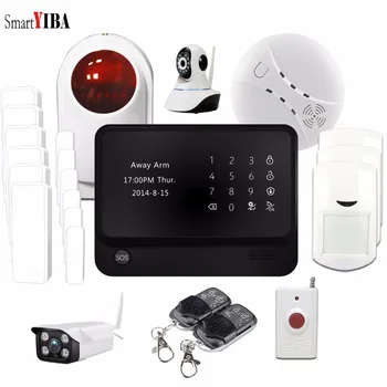 

SmartYIBA APP Remote Control WIFI Wireless Alarmes Smoke Detector Smart Anti-theft StrobeSiren Network Security Camera Alarm Kit