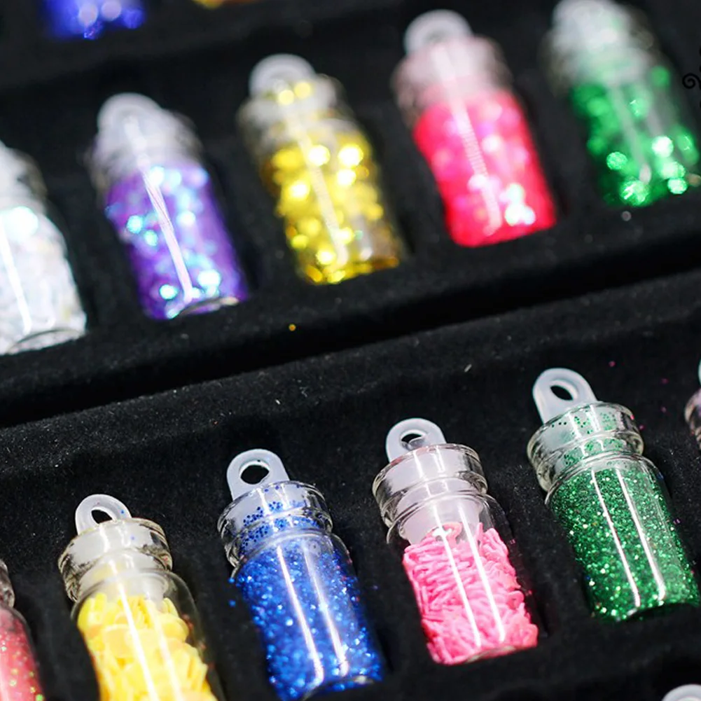 

48 Bottles/set DIY Decoration Sequins Nail Art Glitter Nails Paillette Pearl Sticker Mixed Color Shinning Accessories Powder