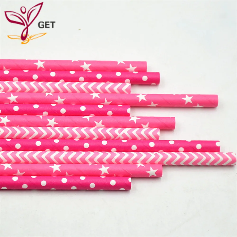 

25PCS Deep P Series Drinking Paper Straws Favors Kids Birthday Wedding Decorative Party Decoration Event Supplies