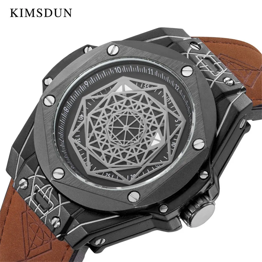 

Men Fashion Leather Automatic Watch Reloj Hombre Business Mechanical Watches Male Waterproof Sport Clock KIMSDUN Wristwatches