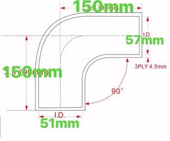 

51mm/57mm 90 Degree Eblow Silicone hose Reducer Coupler custom hose!