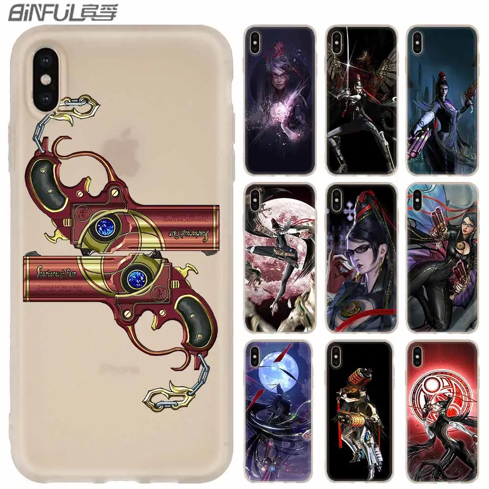 

Silicone Soft Cover Case FOR iPhone 11 Pro 2019 X XS Max XR For iPhone 5 5S SE 6S 6 4 4S 7 8 Plus Bayonetta Video game