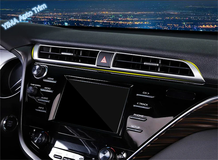 

Lapetus Auto Styling Matte Style Central Middle Air Conditioning AC Outlet Vent Cover Trim 1 Pcs For Toyota Camry 2018 2019 ABS