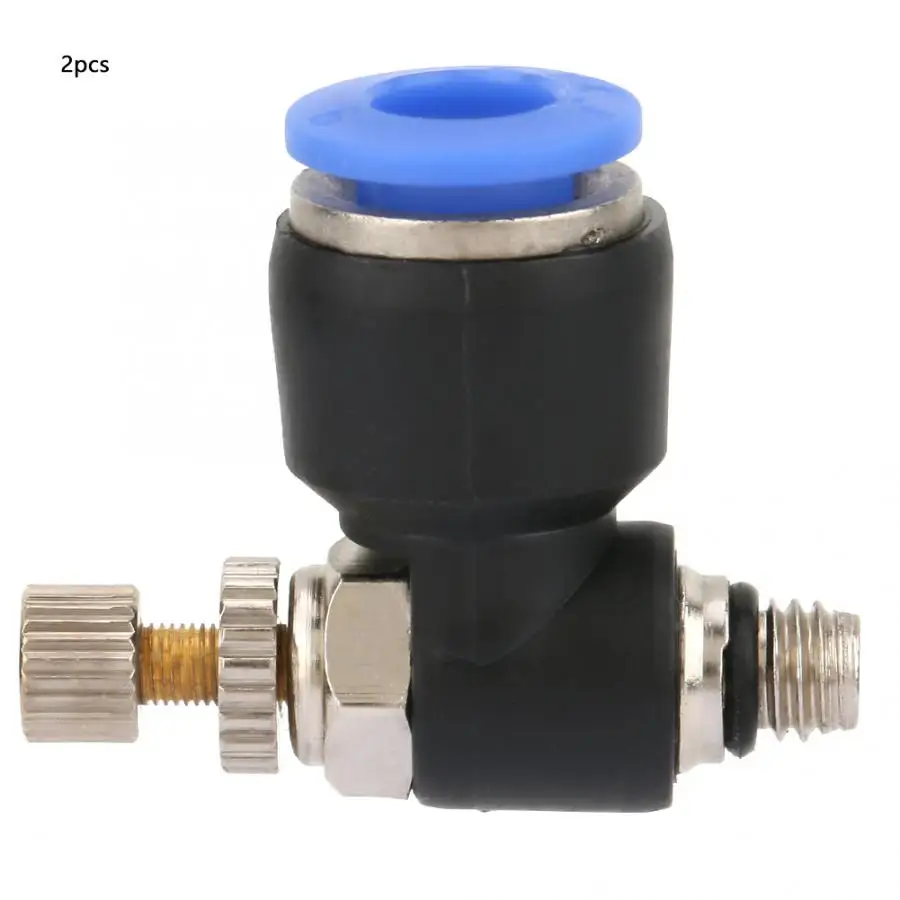 

Pipe Connection Pipe Fittings 2pcs Tube Air Flow Speed Controller Pipe Pneumatic Fitting Regulator Valve(SL6-M5) Brass