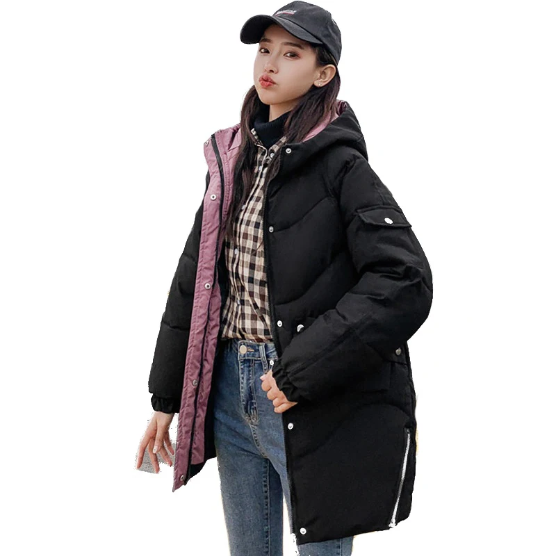 

High Quality 2019 Winter Jacket Women Warm Thicken Hooded Outwear Female Long Parka Padded Coat