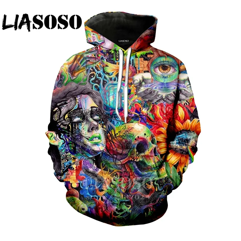 

LIASOSO Anime women Harajuku shorts 3D Print Psychedelic T shirt/Hoodies/Sweatshirt trippy new zipper funny top men t-shirt E558