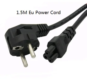 

1.5M 0.35KG Europe EU 3 Prong 2 Pin AC Laptop Power Cord Adapter Cable Black
