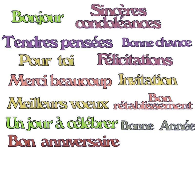 

Romantique Mini French Words Pattern Metal Cutting Dies Stencil Scrapbooking album Embossing For Paper Card DIY Crafts New 2019