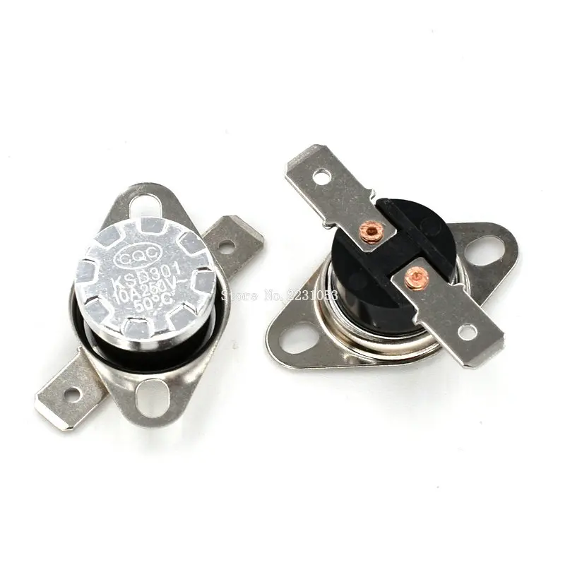 

2PCS/LOT KSD301 50 degree Normal Close NC Temperature Controlled Switch Thermostat 250V 10A