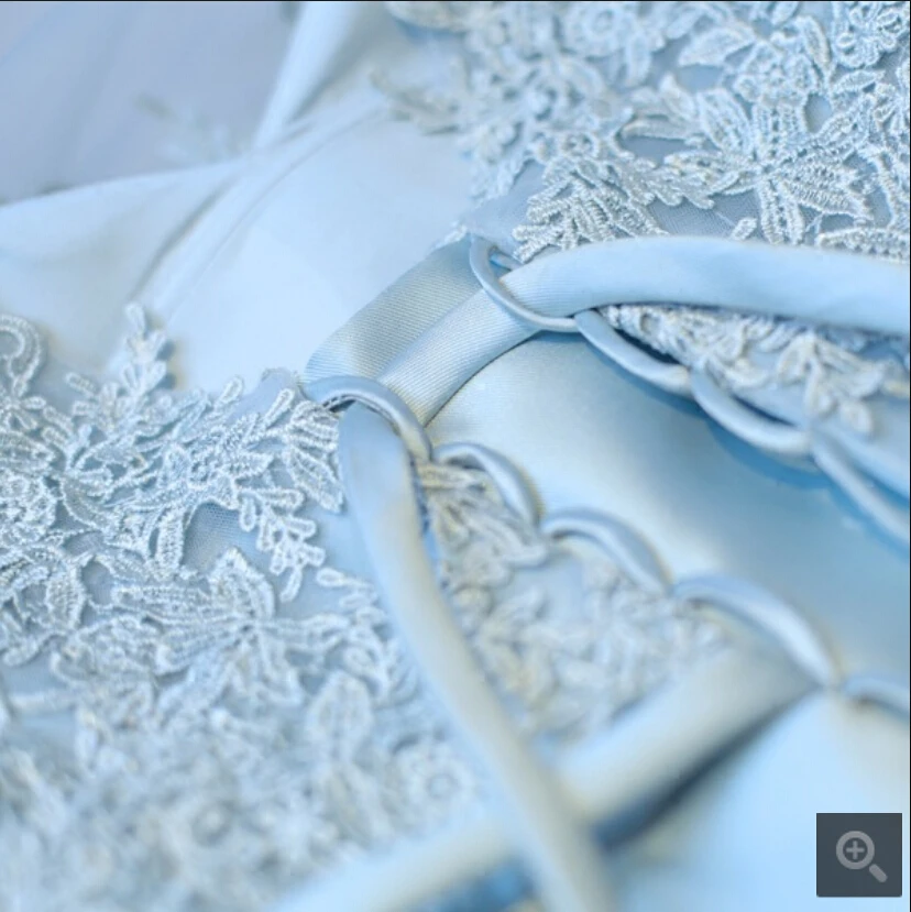 Vestido De Festa небесно голубое кружевное вечернее платье с аппликацией