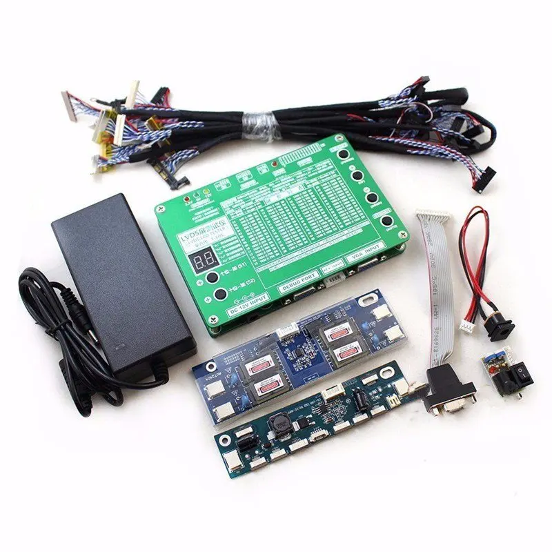 

Monitor Laptop TV LCD LED Panel Tester kit For Computer TV Repair Support 7-84'' 60 Programs w/ VGA DC LVDS Cables Inverter