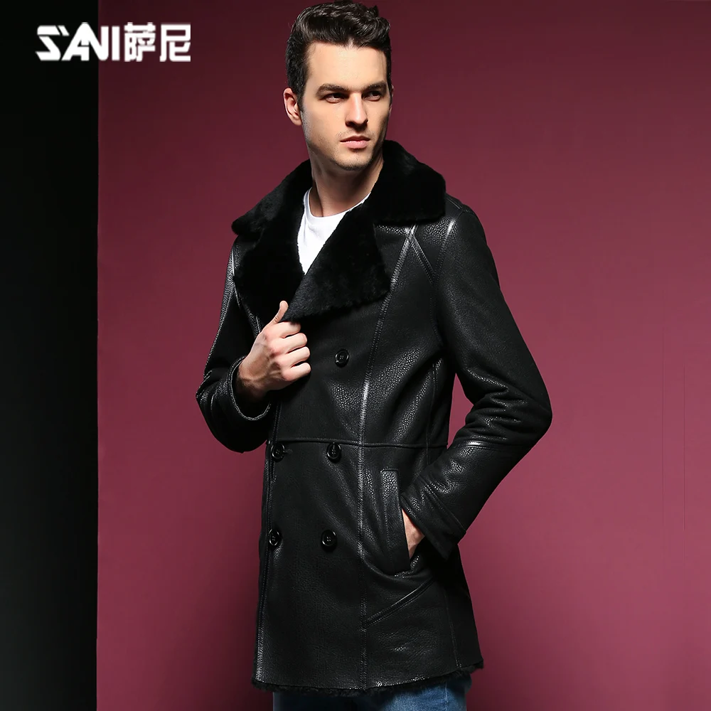 

Quality Men sheepskin coat shearling fur coat Male Casual Shearling Clothing genuine shearling Warm coat for men Outwear